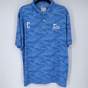 NWT Garb Blue Camo Polo Shirt L